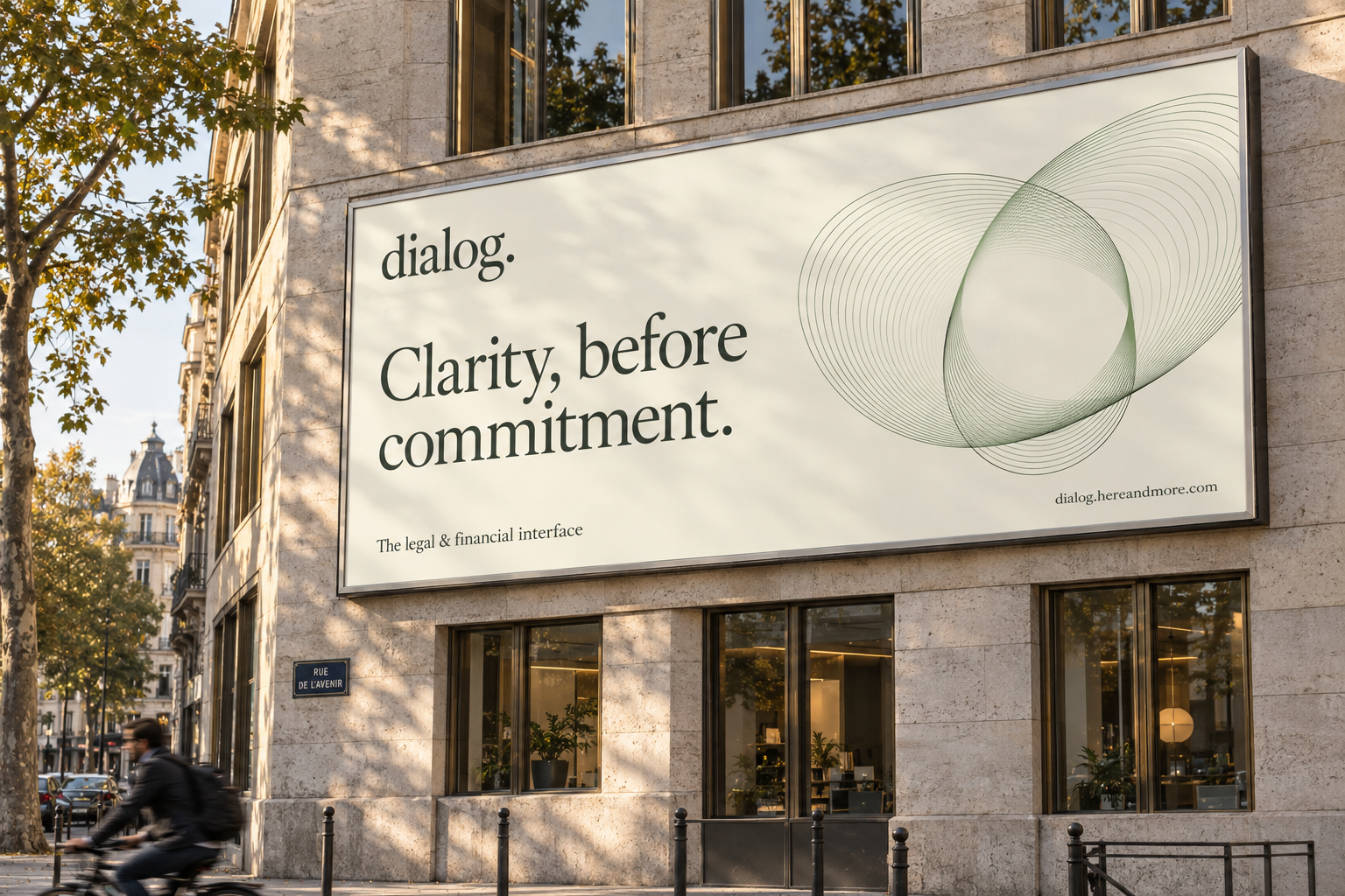 Dialog billboard concept on a city building